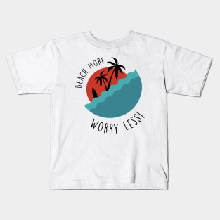 Palm | Beach | Summer Full Of Surfing Kids T-Shirt